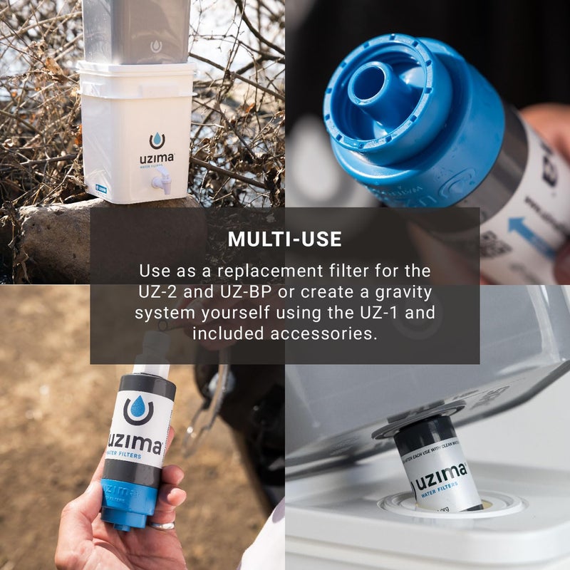 Uzima UZ-1 Water Filter Cartridge Replacement | Gravity Water Filter for UZ-2, UZ-BP, D-Prep | 0.1 Micron Standalone Purifier for Emergency, Survival, Camping, Bug Out Bag - Image 3